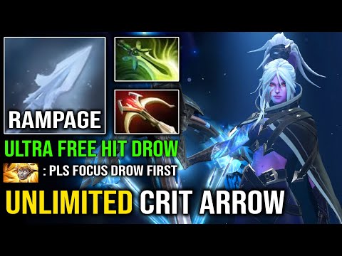 UNLIMITED CRIT ARROW 100% Free Hit Drow Ranger with Rampage Butterfly Daedalus Dota 2