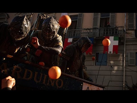 Video Thumbnail: Ivrea Carnival 2026: Italy’s famous Battle of Oranges draws thousands