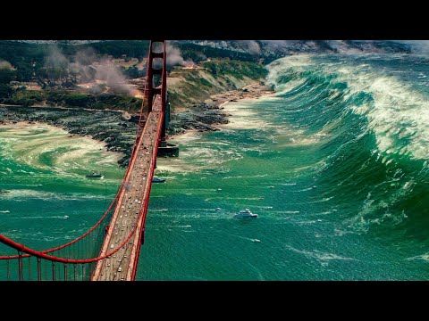 Golden Gate Bridge Collapse Scene - Tsunami Scene - San Andreas (2015) Movie Clip