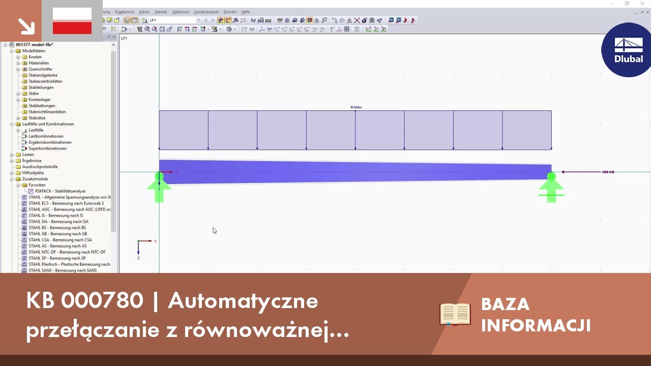 KB 000780 | Automatyczne przełączanie z równoważnej metody pręta na metodę ogólną ...