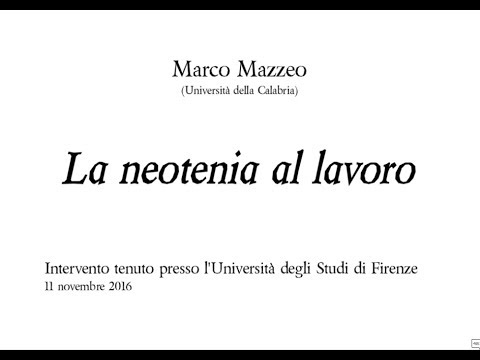 Marco Mazzeo   La neotenia al lavoro