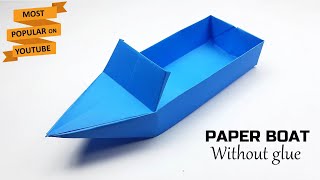 How to Make Paper Boat | Origami Boat | Paper Boat Folding | Easy Paper Crafts Without Glue