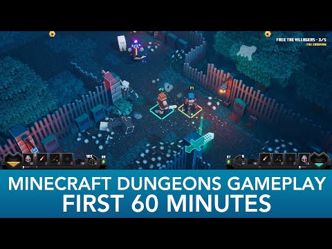 Minecraft Dungeons | First 60 Minutes of Co-op Gameplay (2 Quests)