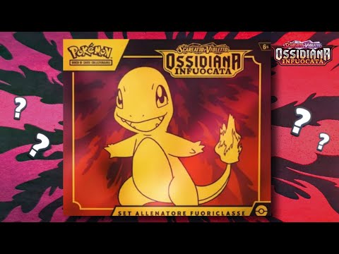 Apro SET Allenatore fuoriclasse di Pokémon ossidiana infuocata! | elite trainer box Charmander