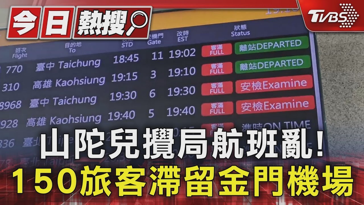 山陀兒攪局航班亂! 150旅客滯留金門機場