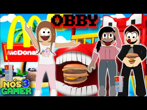 TENTE NÃO RIR DURANTE A FUGA DO MCDONALDS ROBLOX OBBY - Nós 3 Gamer 🎮