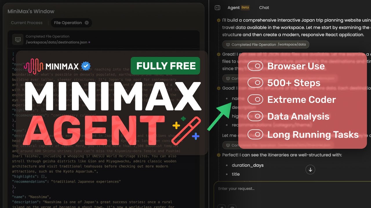 Minimax Agent: This is The BEST FREE AI Agent w/ MCP YET! Crazy AI Coder, Long-Running Tasks & MORE!