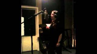 Holly Elle in the studio recording "Make You Move"