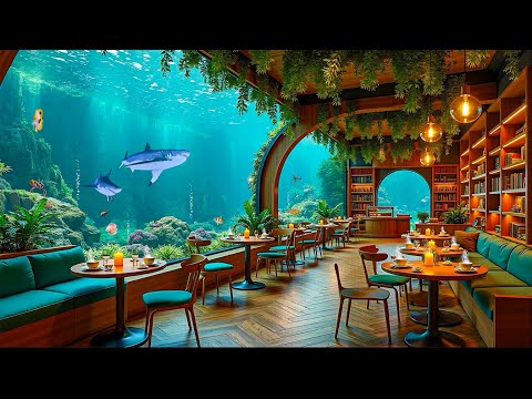 Aquarium Cafe Live with Calm Jazz | Smooth Jazz for Positive Mood, Relaxation, Study & Work