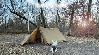 Solo Hot Tent Camping in the Woods - Pomoly Stove Hut Tent