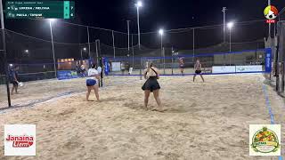 V open - LORENA / MELISSA vs PAULA / TAYANE · Feminina D · Semi - Beach Tennis