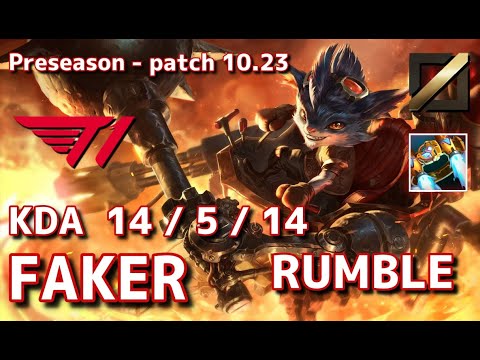 【韓国サーバー/M1】T1 Faker ランブル(Rumble) VS ゼド(Zed) MID - Patch10.23 KR Ranked【LoL】