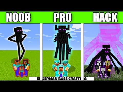 Minecraft Battle Enderman Mutant FAMILY CRAFTING CHALLENGE - NOOB vs PRO vs HACKER vs GOD Animation