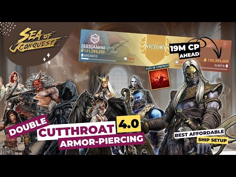 Sea of Conquest: Best Affordable Ship Setup - Double Cutthroat 4.0 with Armor Piercing Build