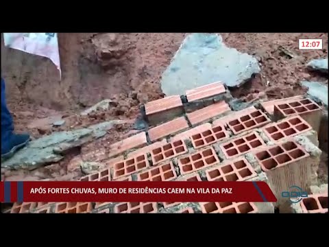 Após fortes chuvas, muro de residências caem na Vila da Paz 14 05 2021