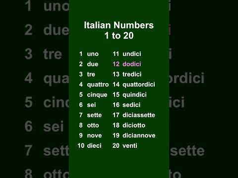 Italian Numbers 1-20 #ItalianNumbers #Italian #ItalianForBeginners #ItalianLanguage