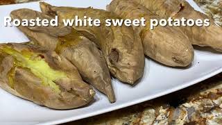 Roasted white sweet potatoes