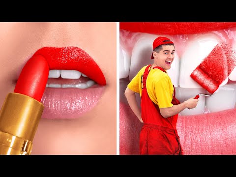 💄IF MAKEUP WERE PEOPLE☀️Funny Objects Situations And Crazy Relatable Moments by 123 GO! HACKS