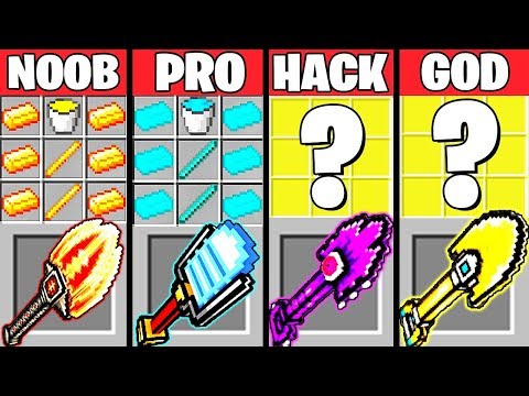Minecraft Battle: SUPER SHOVEL CRAFTING CHALLENGE - NOOB vs PRO vs HACKER vs GOD ~ Funny Animation