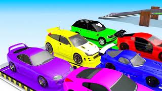 Learn Colors With City Sports Cars | Color Water Slider Track Set | Sports Cars videos for kids 2023