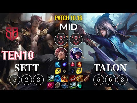 SB Ten10 Sett vs Talon Mid - KR Patch 10.16
