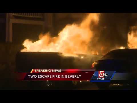 Car fire spreads to home in Beverly