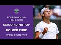 Grigor Dimitrov vs Holger Rune: Fourth Round Highlights | Wimbledon 2023