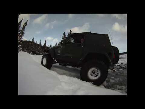 Two Jeep TJs Winter Wheeling - Waiparous Alberta