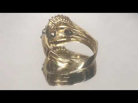 #60191 14k yellow gold .98ct round diamond ring jacket set