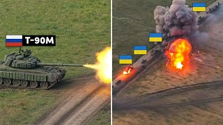 T-90M single-handedly destroyed Ukrainian column head-on. How it really worked out