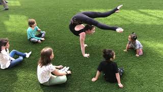 Contortion and kiddos! Demonstrating Contortion Handstand