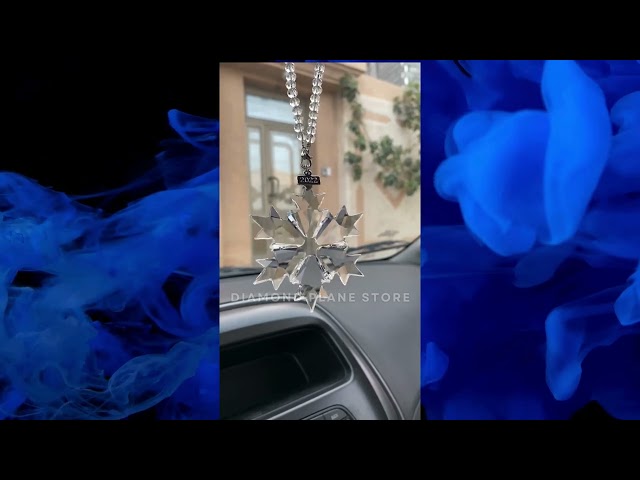 تعليقة كريستال للسيارة والمنزل بشكل قطة الثلج