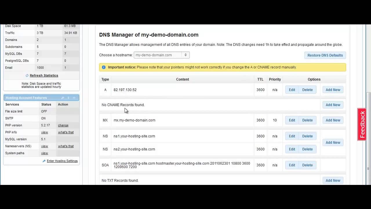 How to change DNS (NS, A, CNAME, MX, TXT) records