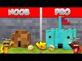 Minecraft NOOB Vs PRO SAFEST TINY HOUSE BUILD BATTLE CHALLENGE