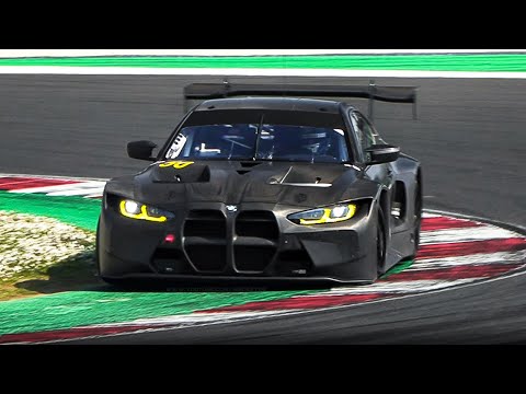 All carbon BMW M4 GT3 Testing at Misano World Circuit: Pit Exit, Accelerations & Turbo Sounds!