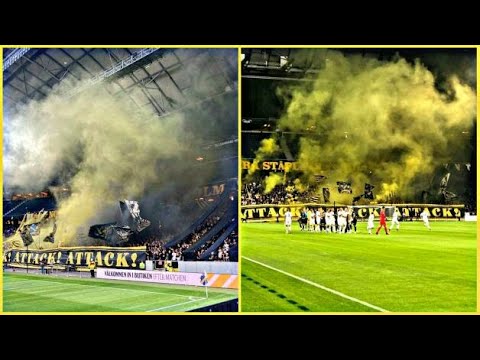 AIK-Fans Tifo Pyro Vs Slovacko | AIK - FC Slovacko 0.0 | Ultras AIK supporter