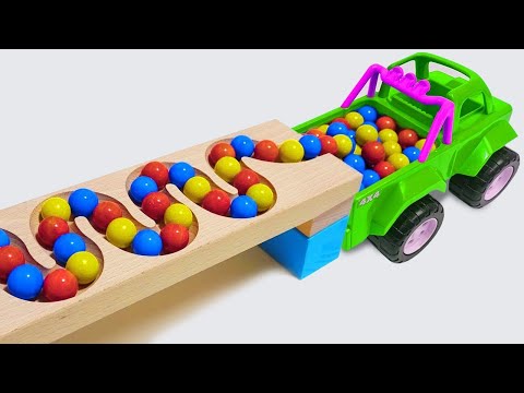 Marble Run Race ASMR 🔴 🟠 🟡 🟢 HABA Slope, Dump Truck & Garbage Truck #2