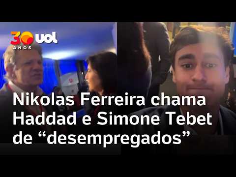 Debate da Band: Nikolas Ferreira chama Fernando Haddad e Simone Tebet de “desempregados”