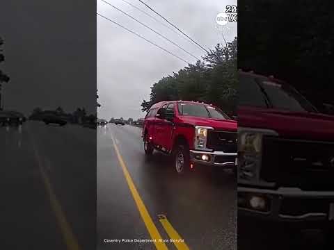 Bodycam shows explosion as car drove over downed power lines