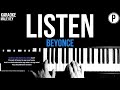 Beyoncé - Listen Karaoke MALE KEY Slower Acoustic Piano Instrumental Cover