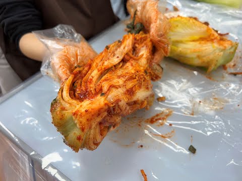 Making Kimchi.. it gets messy!