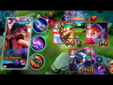 HAYABUSA NO MERCY GAMEPLAY!! - TOWER DIVING MADE EASY WITH KILLING SPREE - MLBB