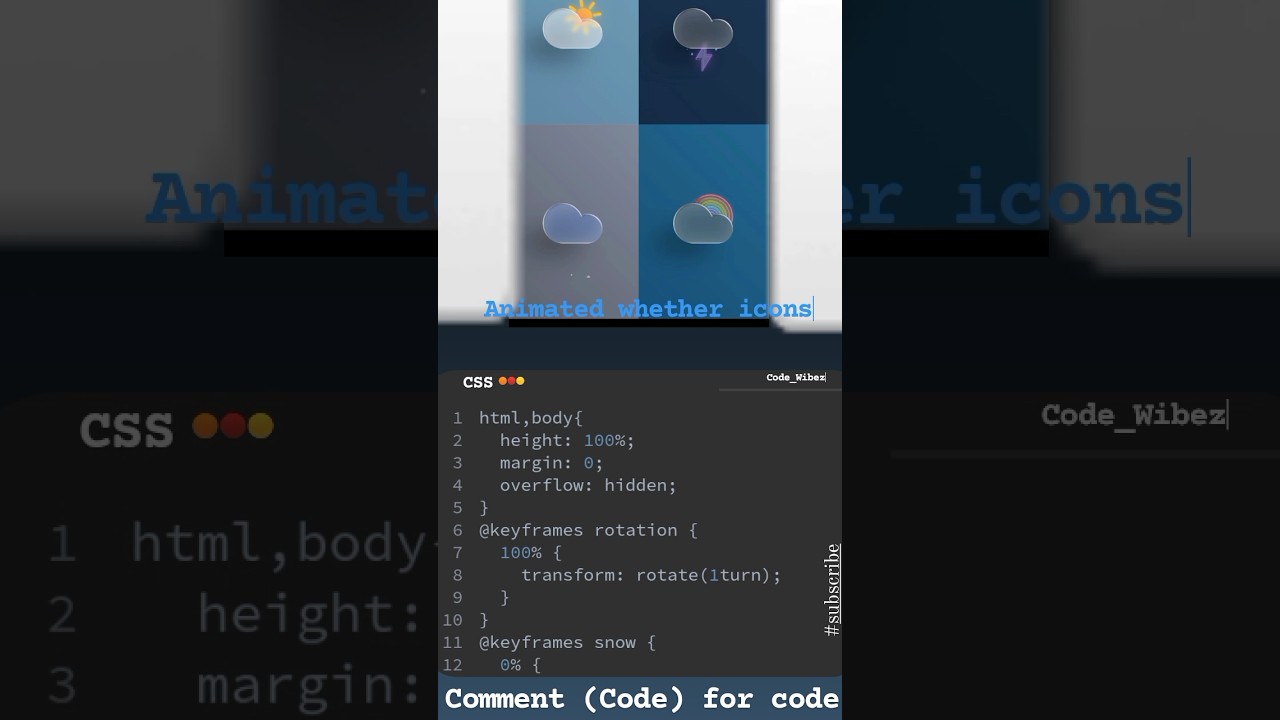 Animated weather icons using coding|#shorts #viral #programming #coding #webdesign #trending #scss