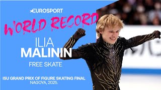 “Unreal!” Ilia Malinin Shatters the World Record at the Grand Prix Final ✨ Full FS from Nagoya, 2025
