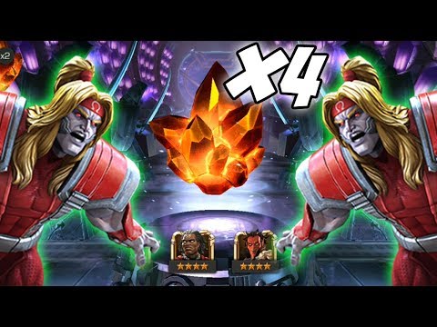 Quadruple 4 Star Crystal Opening | Hunting Omega Red: Marvel Contest of Champions