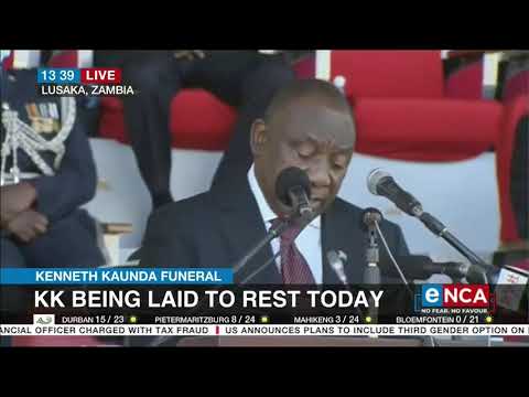 Cyril Ramaphosa speaks at Kenneth Kaunda funeral
