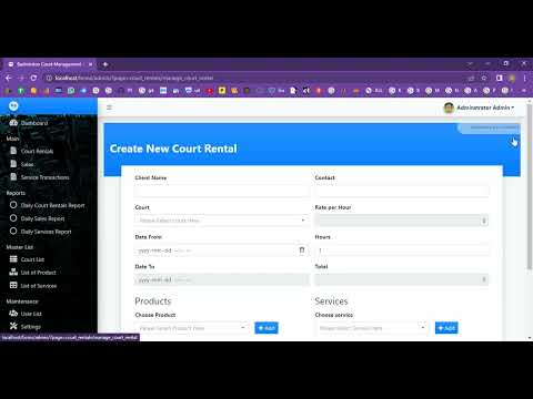 Badminton Court Club Daily System in PHP Application Projects