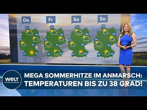 Video Thumbnail: HITZEWELLE IN DEUTSCHLAND! Bis zu 38 Grad – Jetzt geht es los mit dem Sommerwetter!