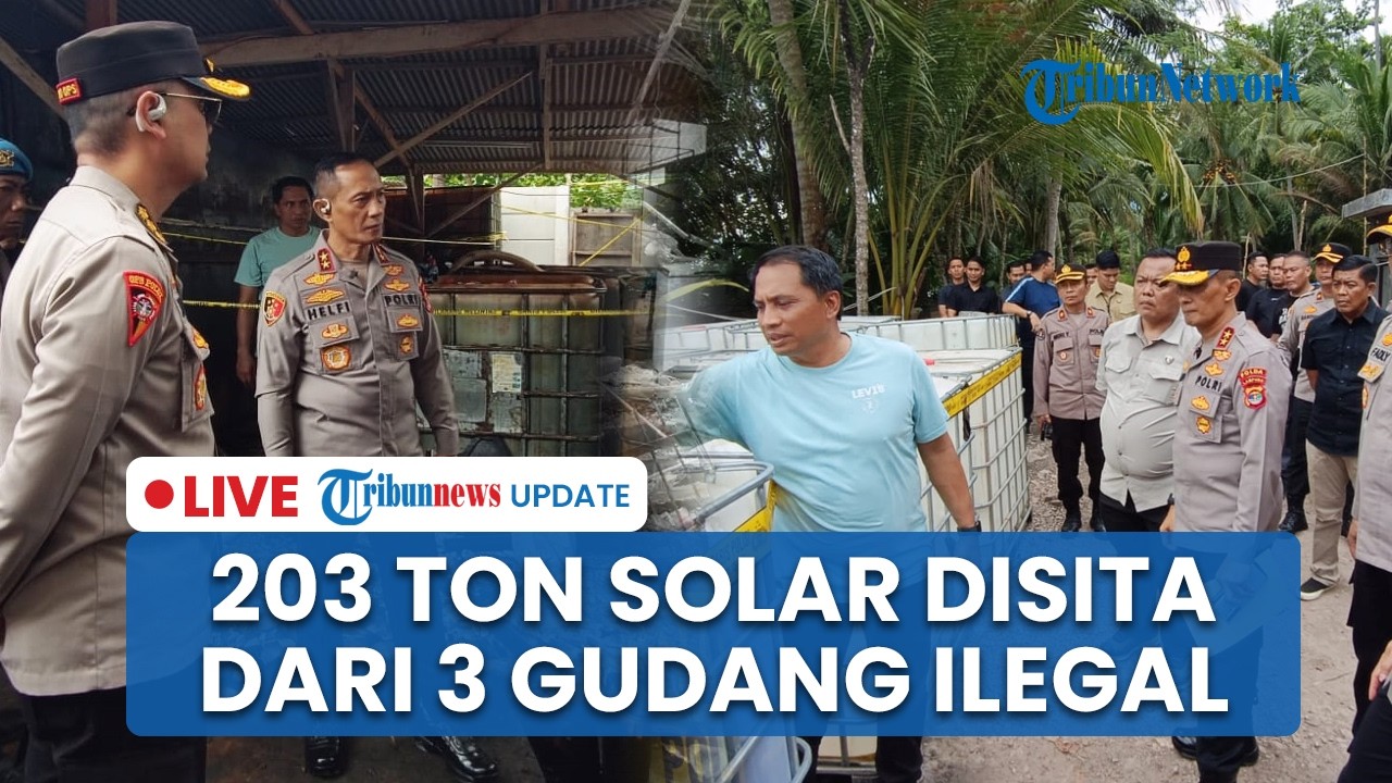 LIVE: 3 Gudang BBM Ilegal di Pesawaran Lampung Digerebek Polisi, 203 Ton Liter Solar Disita