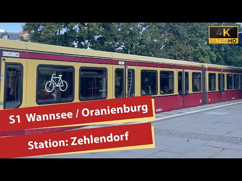 (4K) 2 Abfahrten der S-Bahn Linie S1 am Bahnhof Zehlendorf